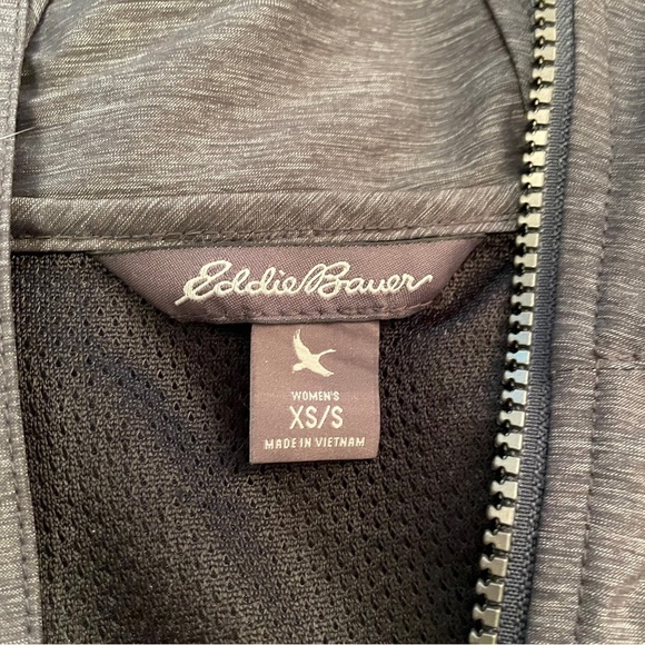 Eddie Bauer Grey Wind Zip-Up Jacket/Hood-Zip Front-Drawstring Waist-Size XS - Picture 9 of 9